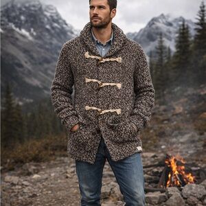 Ralph Lauren Large Wool Blend Knit Toggle Cardigan